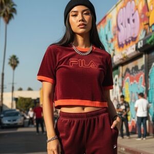 Fila Emiliana Velour Ringer T